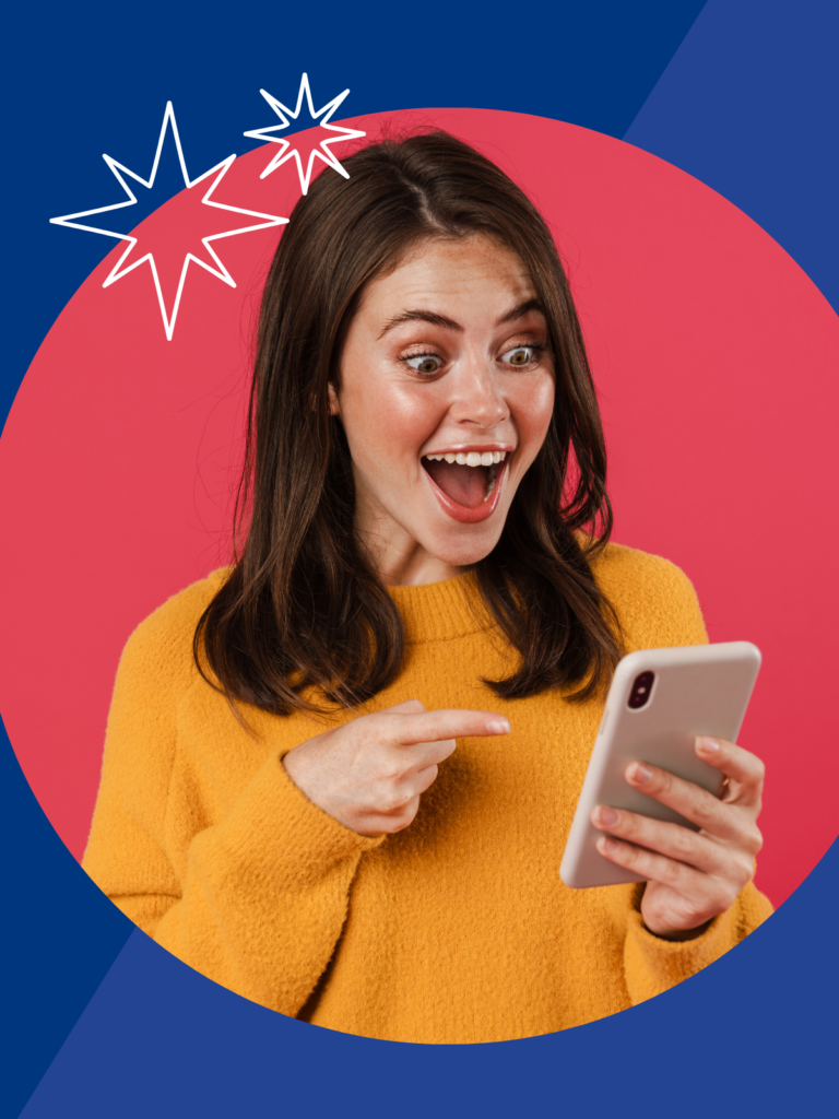 miniatura de youtube de vlog geométrico azul y rojo (1200 x 1600 px)